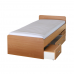 DUET ágy ágyneműtartóval, bükk, 90x200 cm