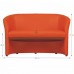 CUBA dupla fotel 124 cm, narancssárga textilbőr